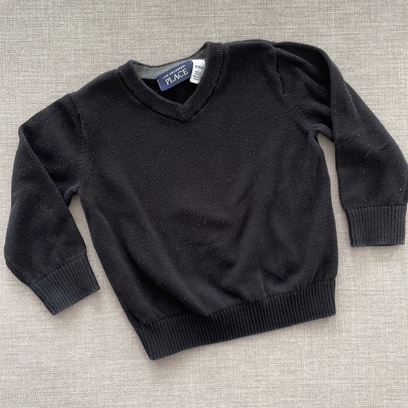 12-18m black v-neck knit sweater - Picture 3 of 4
